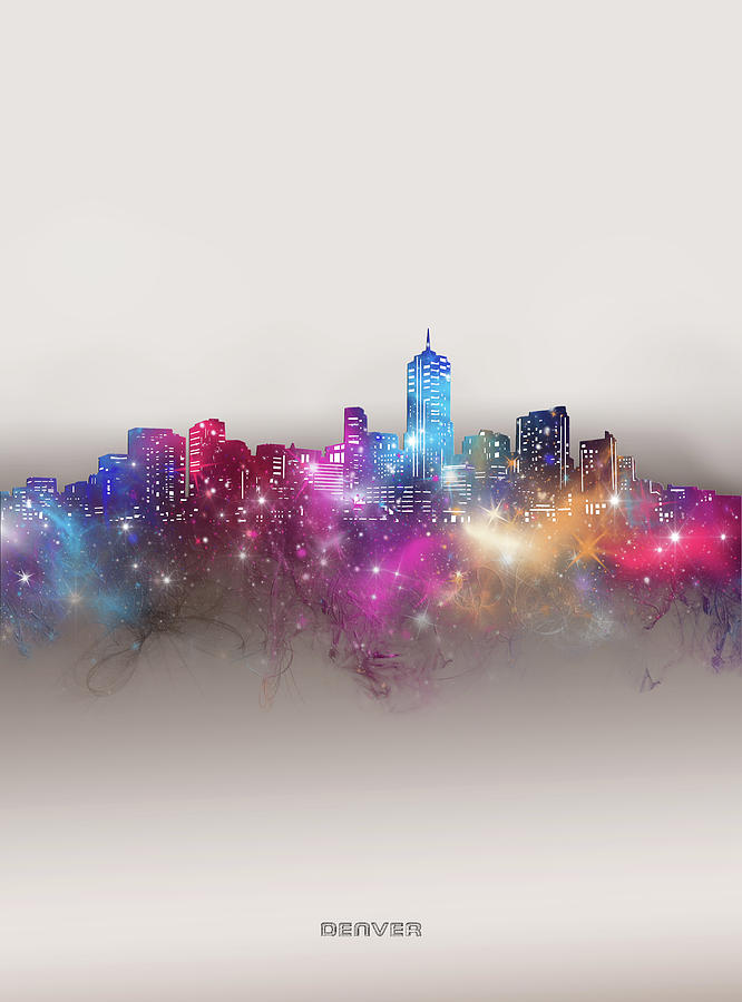 Denver Skyline Galaxy Digital Art