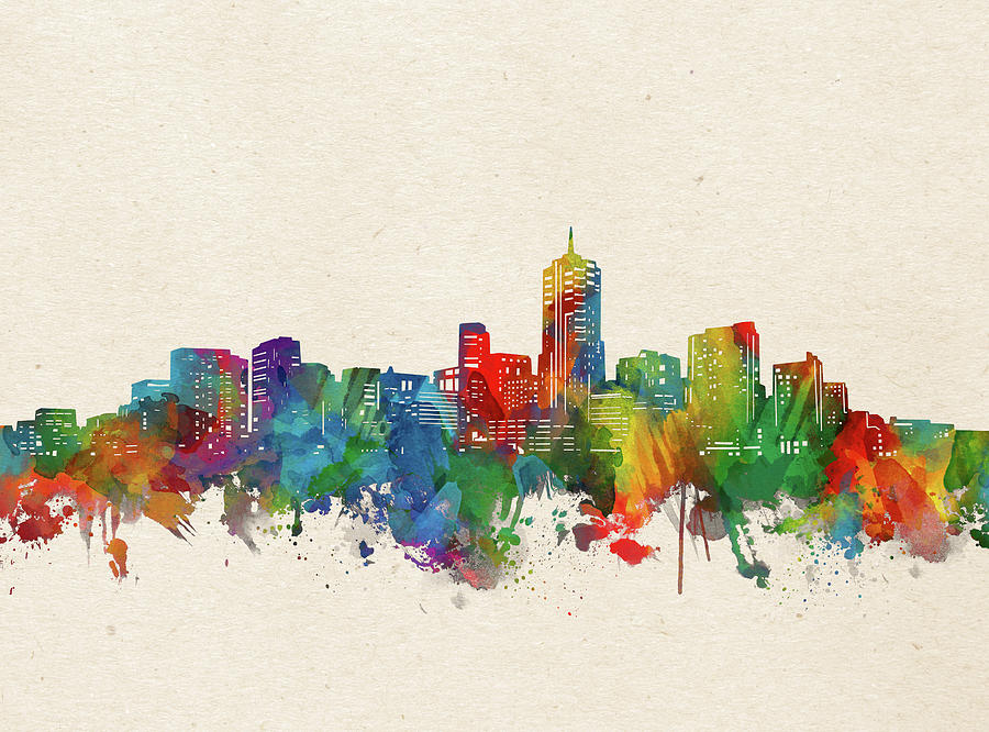 Denver Skyline Watercolor Digital Art by Bekim M