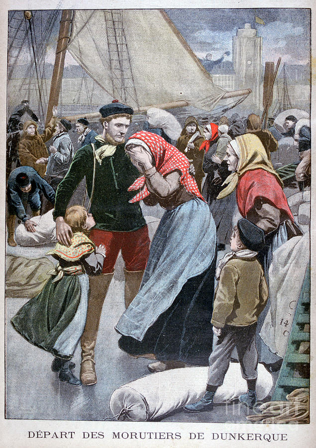 Departure Of The Cod-fishing Boats Drawing by Print Collector
