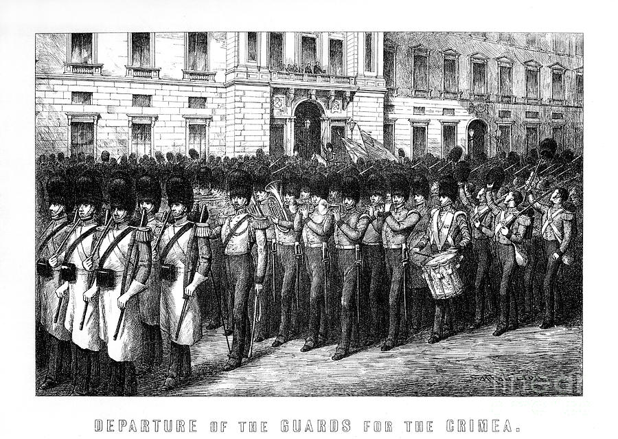 Departure Of The Guards For The Crimea Drawing by Print Collector