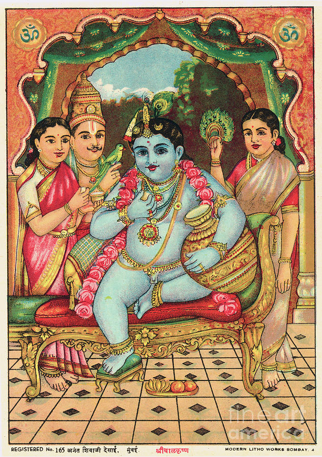 young krishna painting