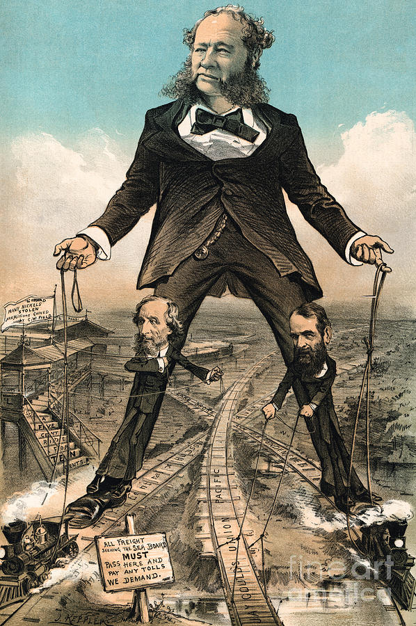 Depiction Of Railroad Tycoons Pulling Photograph by Bettmann