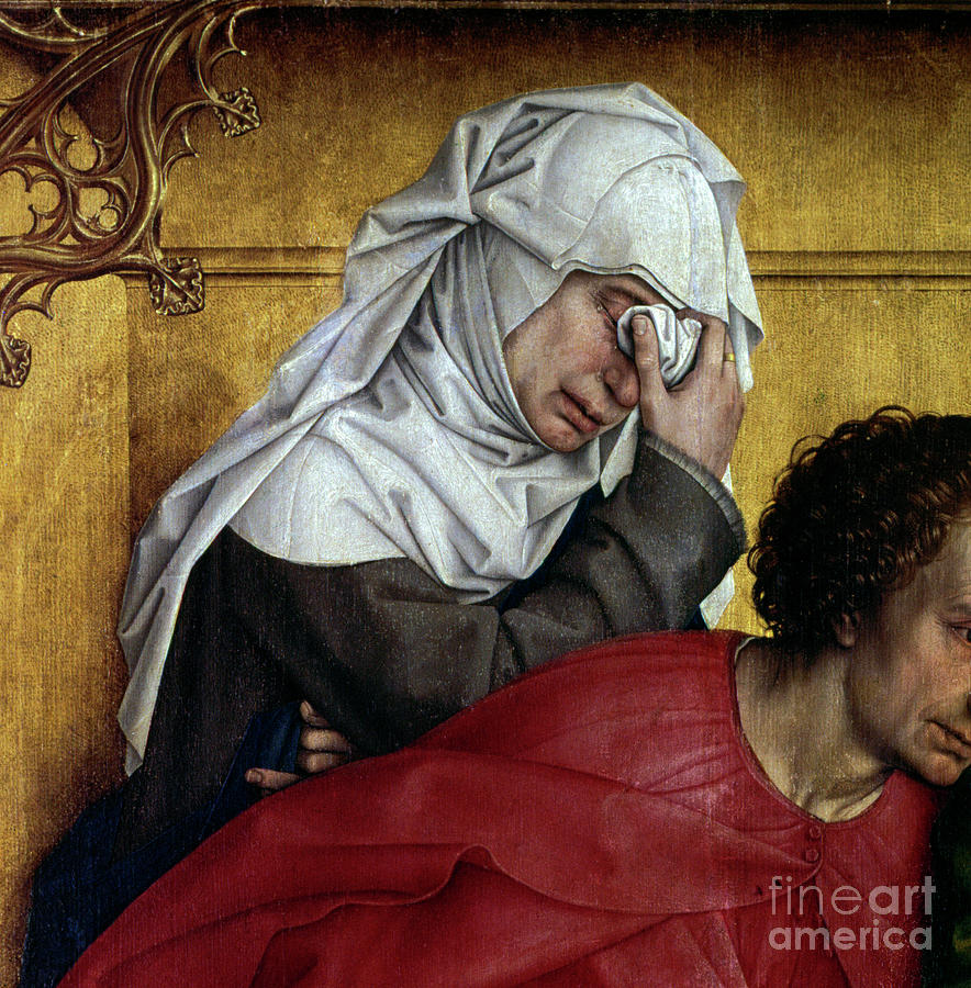 Deposition Or Descent From The Cross Detail Painting by Roger Van Der Weyden