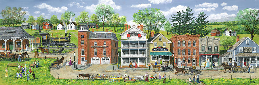 Buildings Painting - Depot Street by Bob Fair