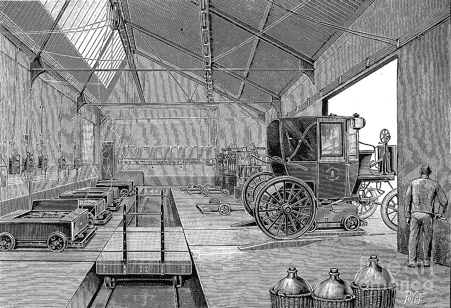 Depot Where Electrically Driven Paris Drawing by Print Collector