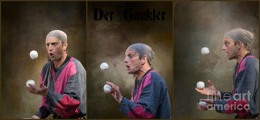 Portrait Mixed Media - Der Gaukler by Eva Lechner