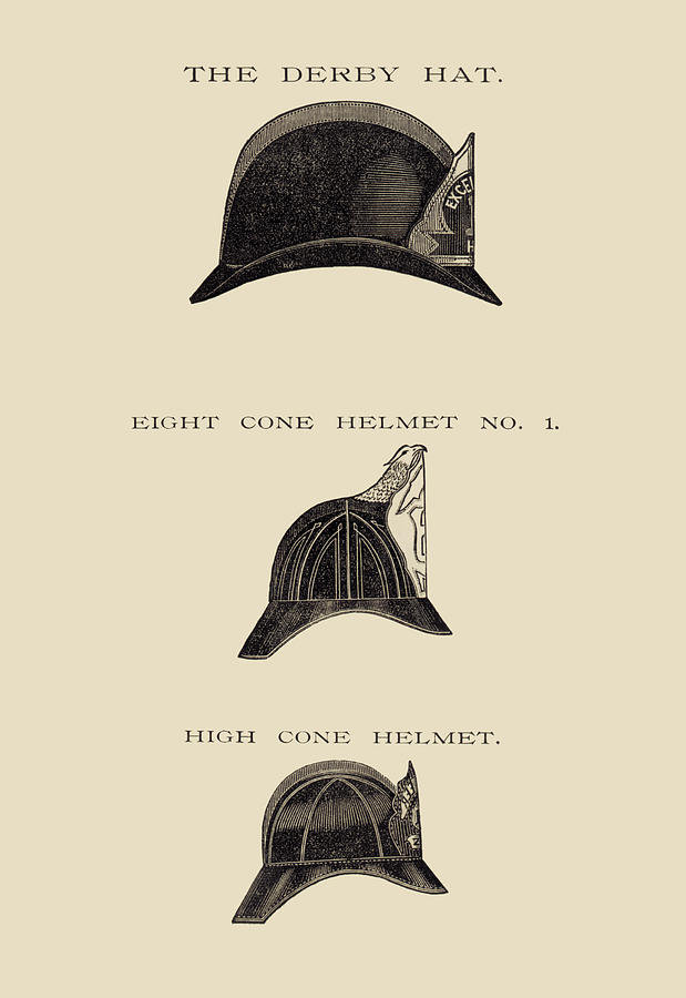 Derby Hat, Eight Cone and High Cone Helmets Painting by Unknown