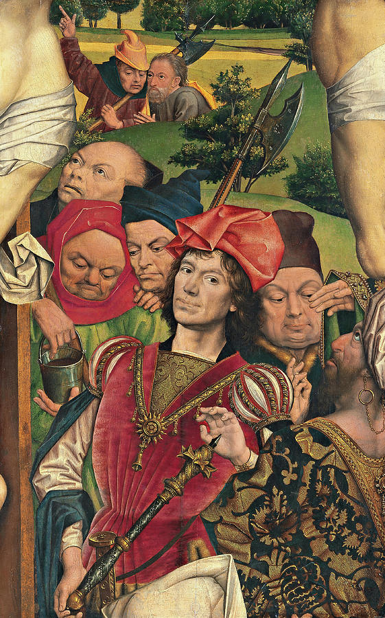Derick Baegert --?-, ca. 1440 - Wesel, ca. 1515-. The Good Centurion -1477 - 1478-. Oil on panel.... Painting by Derick Baegert the Elder -c 1440-c 1515-