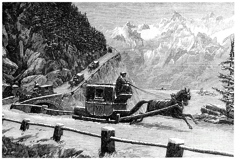Descending The Mont Cenis Pass Drawing by Print Collector