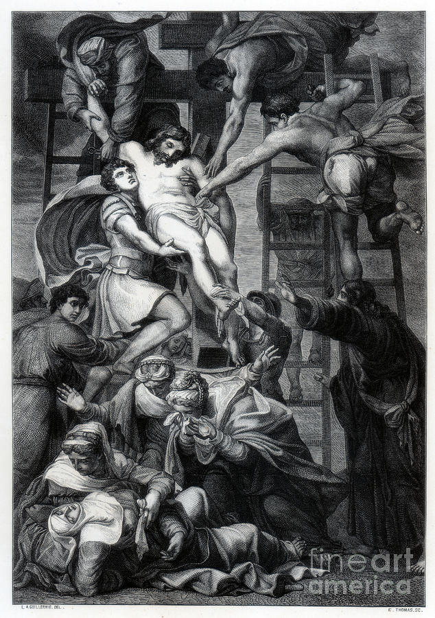Descent From The Cross, C1545 Drawing by Print Collector