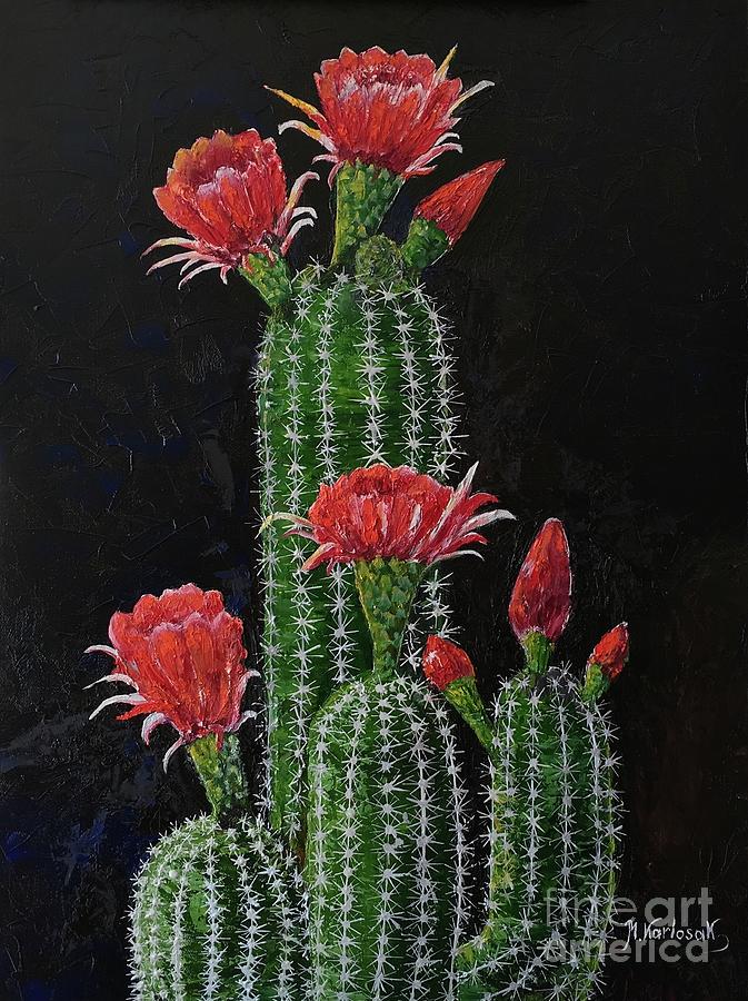 Desert  Bloom 2 Painting by Maria Karlosak