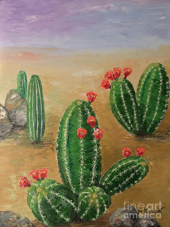 Desert Bloom Painting by Maria Karlosak