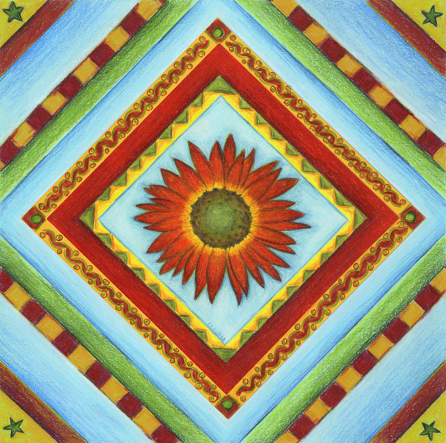 Pattern Painting - Desert Flower by Claudia Interrante