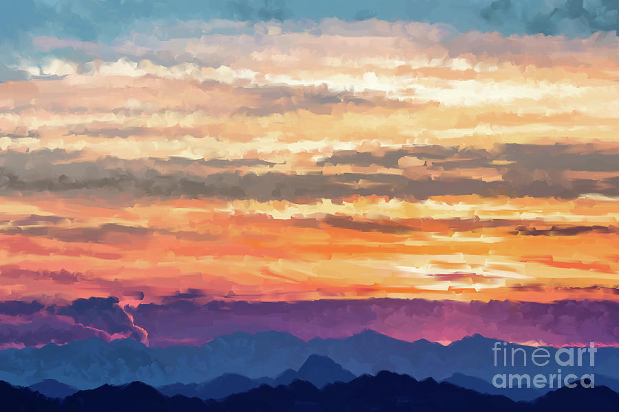 Desert Hills Sunset Painting by Tim Gilliland