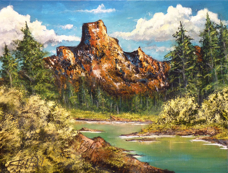 Trout Painting - Desert Lake by Chad Berglund