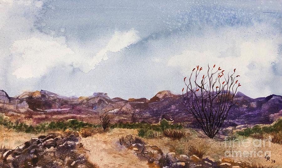 Desert Landscape Ocotillo Southwest Painting Painting by