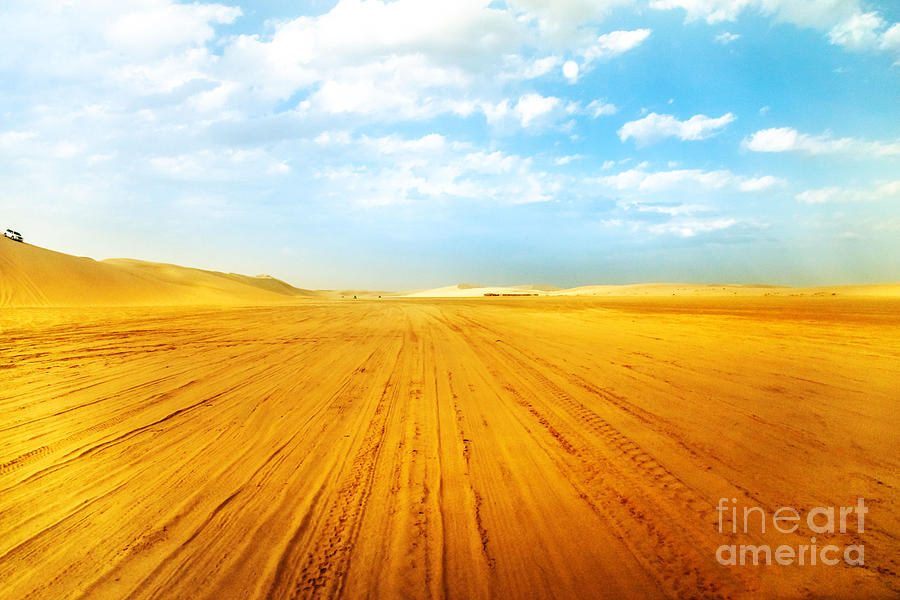 Desert landscape Qatar Photograph by Benny Marty