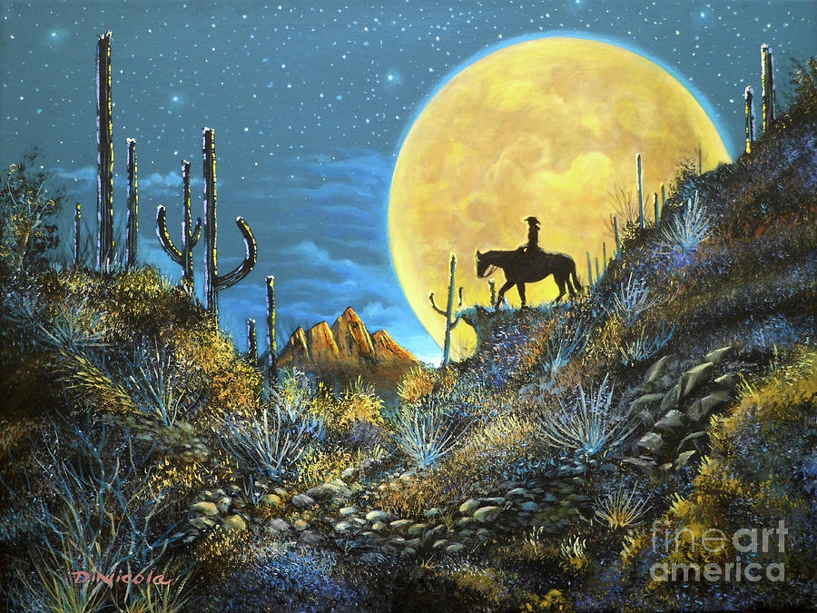 Desert Moon Painting by Anthony DiNicola