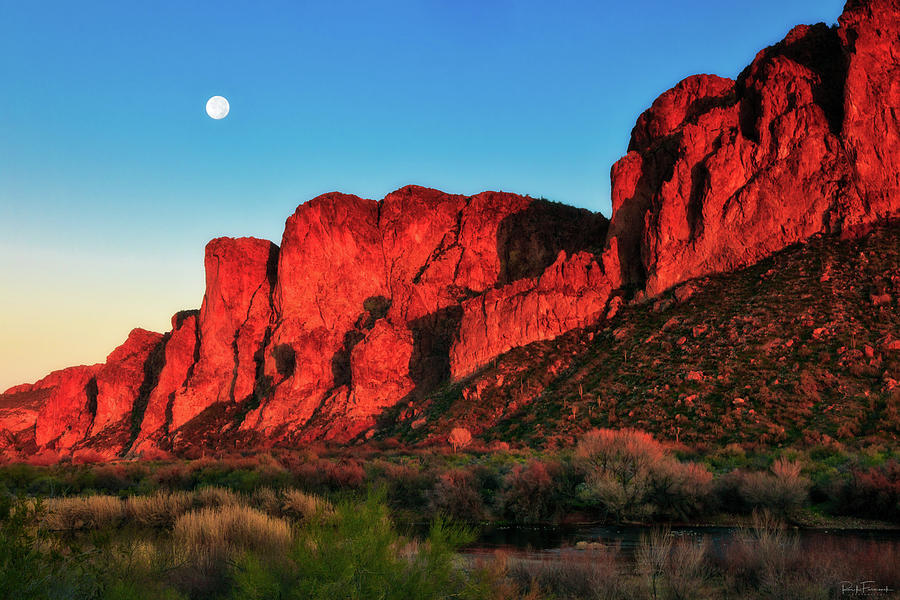 Desert Moonrise Over the Goldfield Mountains by Rick Furmanek Desert Moonrise Over the Goldfield Mountains by Rick Furmanek