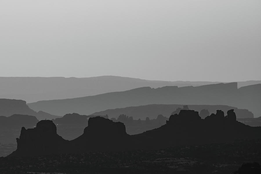 Desert Mountain Layers - Monochrome Minimalism Photograph by Gregory Ballos