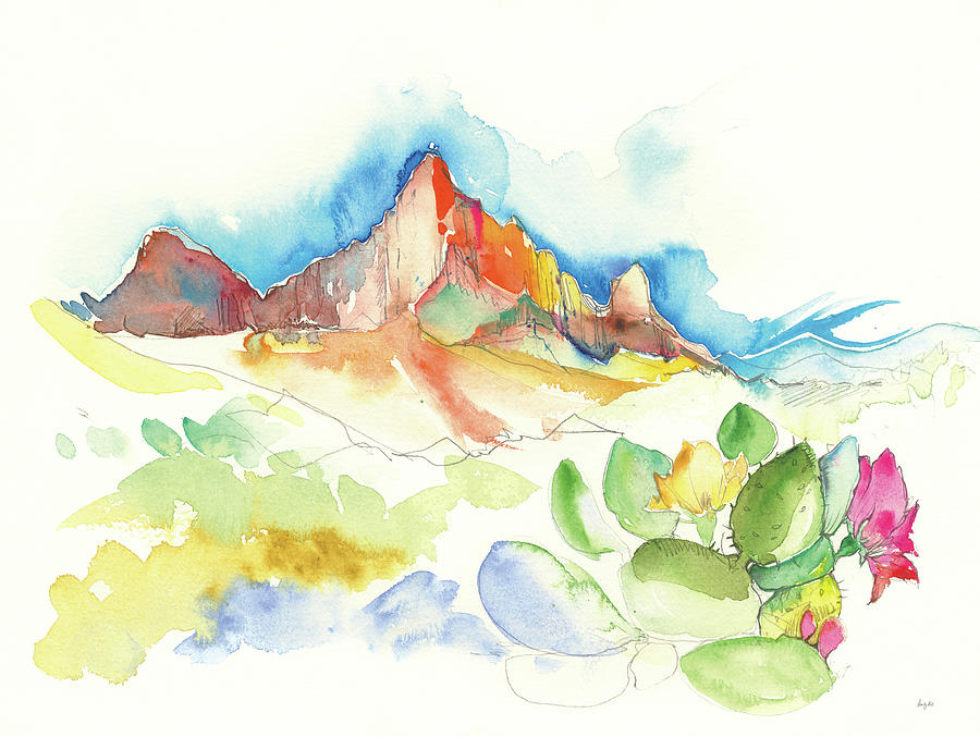 Desert Painting - Desert Mountains by Kristy Rice