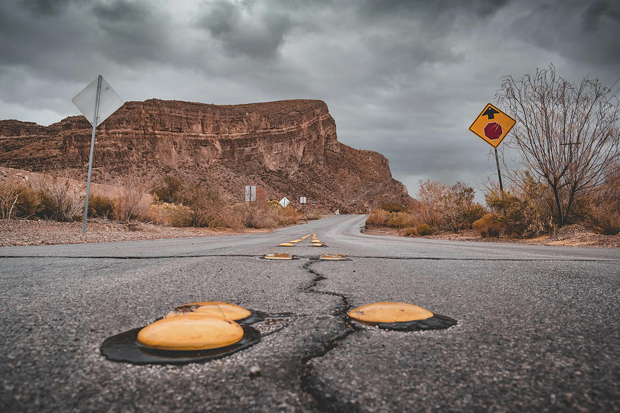 Desert Rain on a Quiet Road Photograph by Scott Banks - Fine Art America