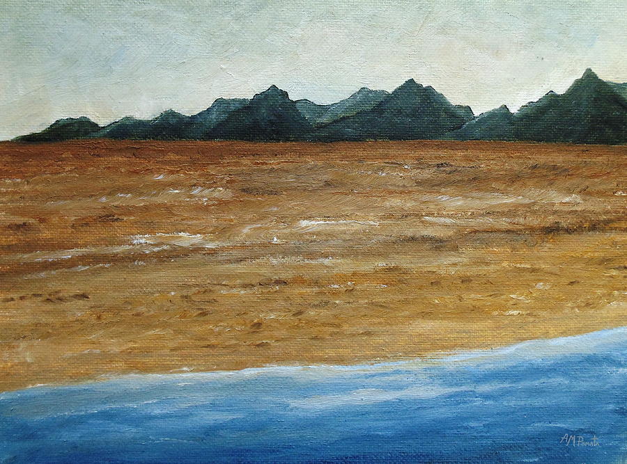Mountain Painting - Desert Rim by Angeles M Pomata