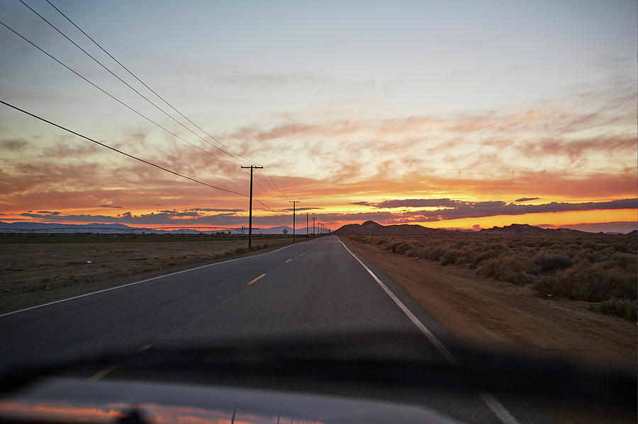  Desert  Road  At Sunset  by Ballyscanlon