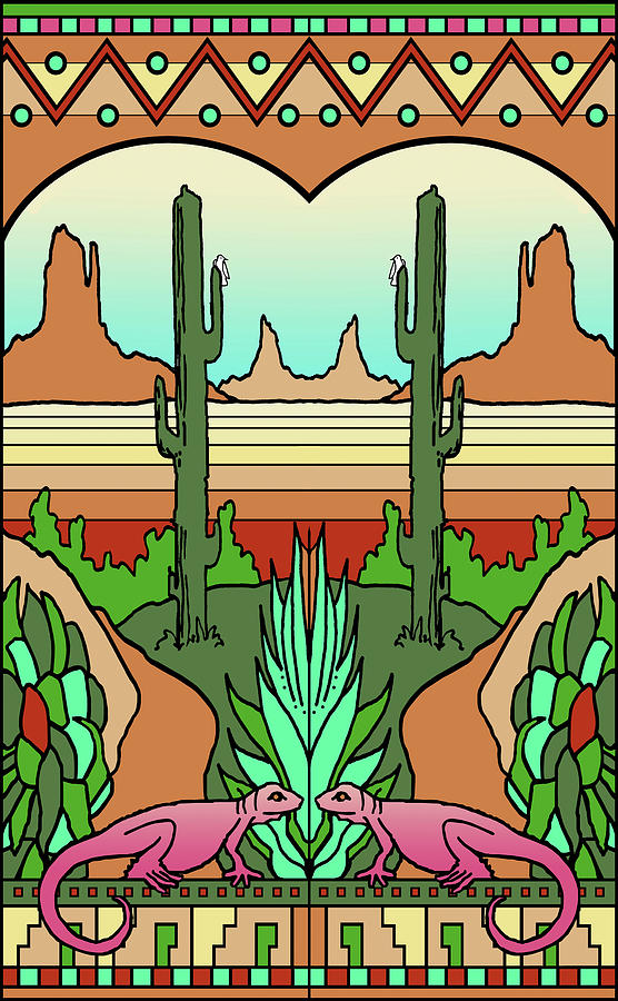 Desert Digital Art - Desert-scene by Howie Green