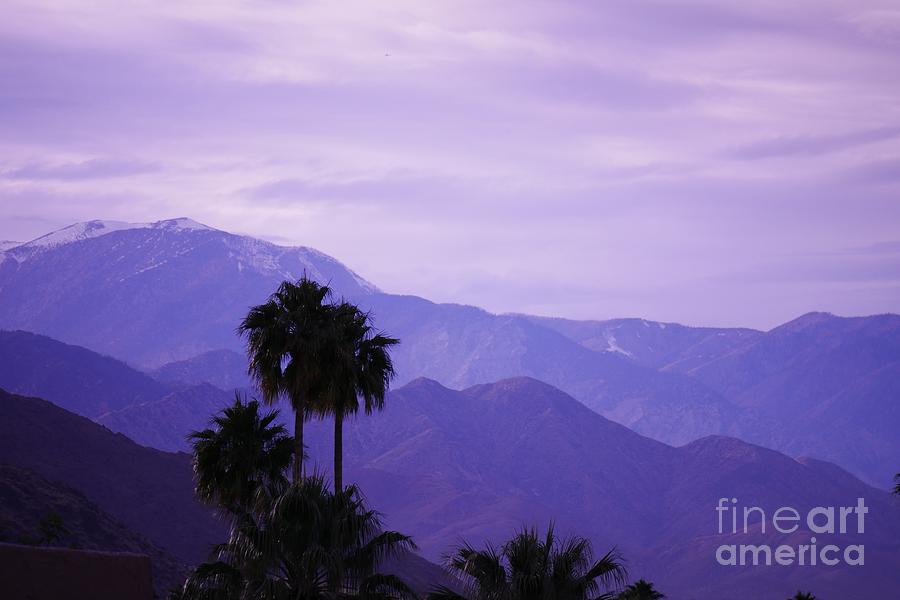 Mountain Photograph - Desert Series - San Gorgonio Pass Purple by Lee Antle