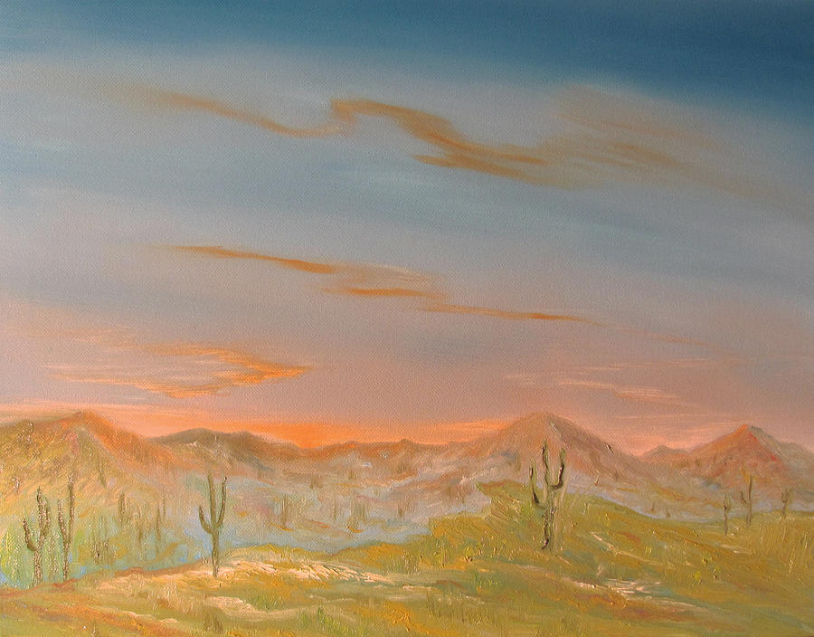 Desert Arizona Painting - Desert Sun Rise by Edward Theilmann
