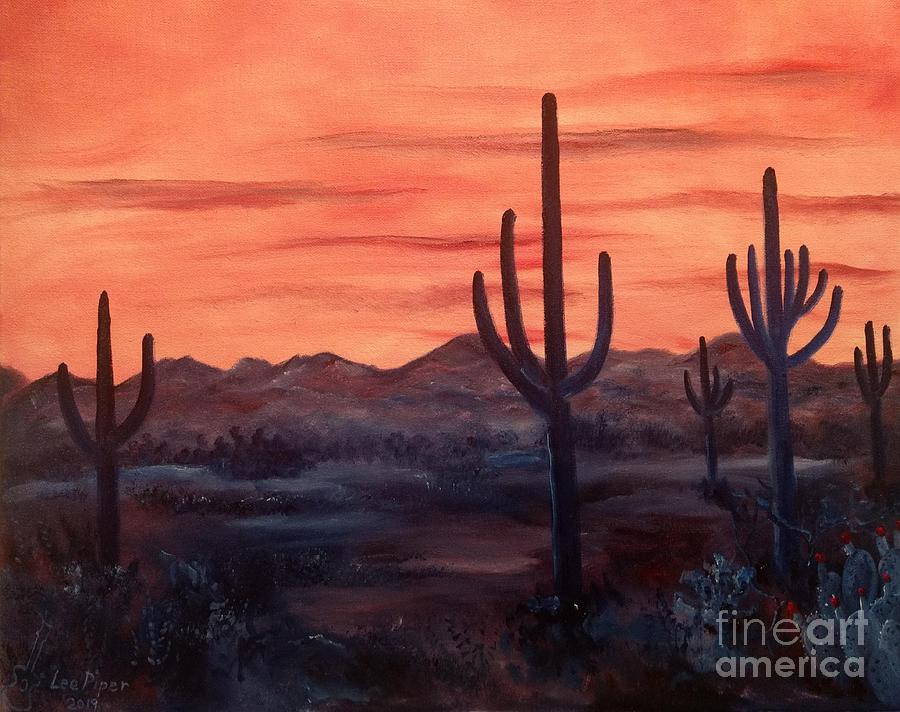 Desert Sunrise Painting by Lee Piper