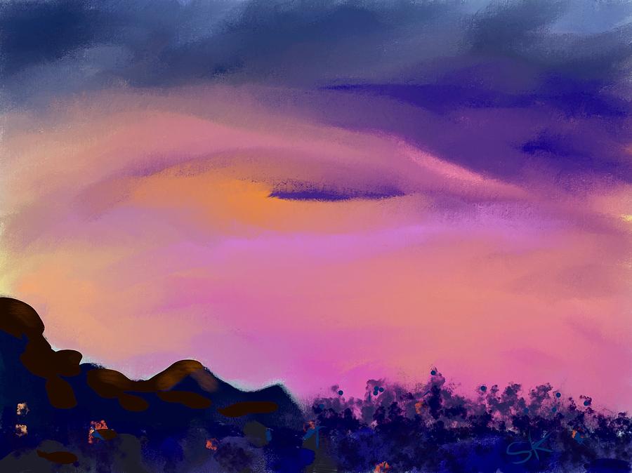 Desert Sunset Digital Art by Sherry Killam