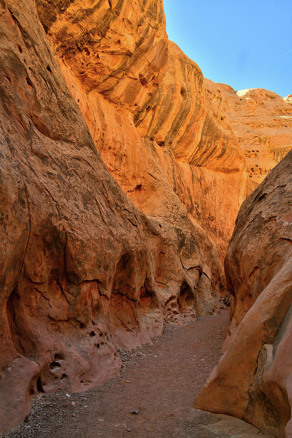 Desert Varnish Drapes in Little Wild Horse Canyon Photograph by Ray Mathis
