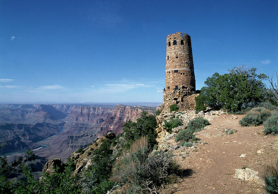 Desert View Watchtower, South Rim - Grand Canyon Painting by Carol ...