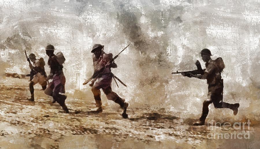 Vintage Painting - Desert War, WWII by Esoterica Art Agency