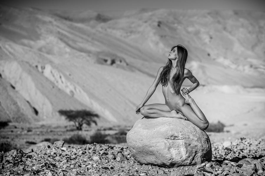 Nude Photograph - Desert Yoga by Ohad Falik