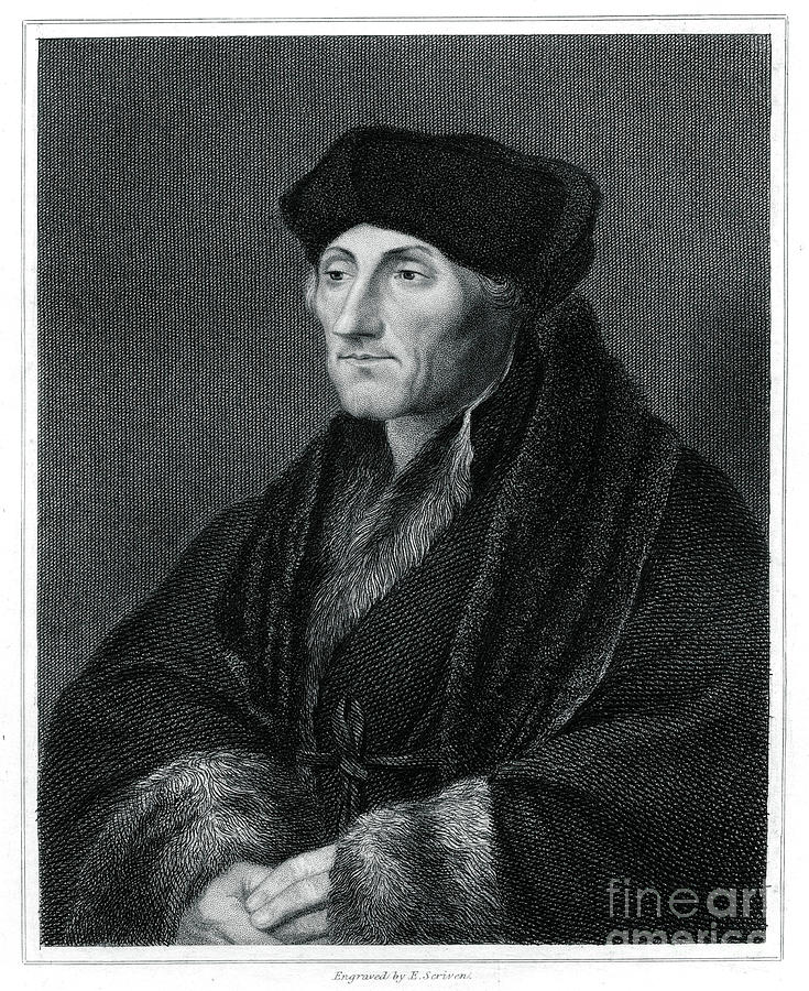 Desiderius Erasmus, Renaissance Drawing by Print Collector