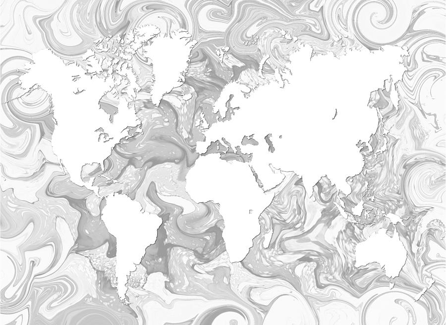 Design 141 world map Digital Art by Lucie Dumas