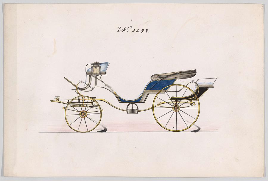Transportation Painting - Design for 8 spring Victoria, no. 3298 Brewster  Co. American, New York by Brewster and Co