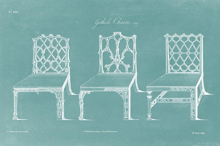 Furniture Painting - Design For A Chair II by Thomas Chippendale