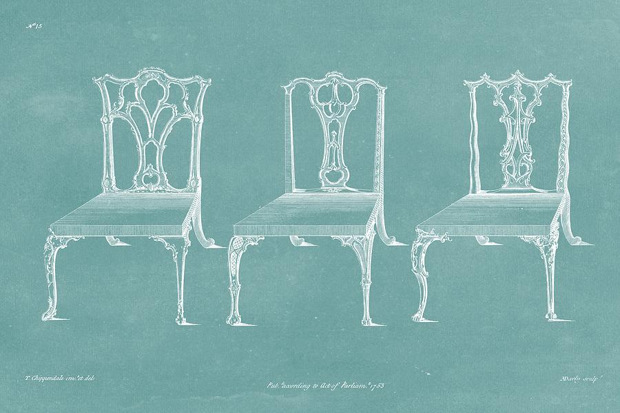 Furniture Painting - Design For A Chair Iv by Thomas Chippendale
