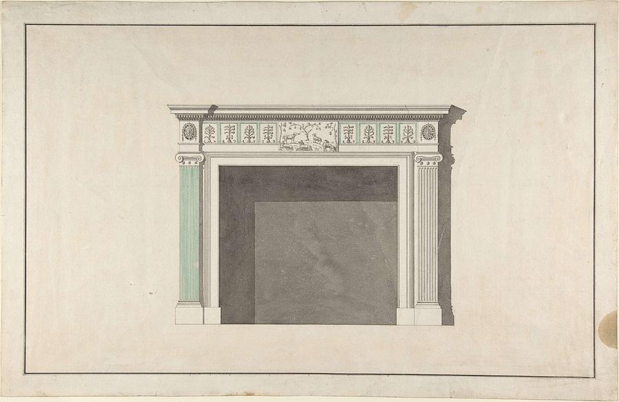 Design for a fireplace Attributed to Robert Adam British, Kirkcaldy, Scotland 1728-1792 London Painting by Robert Adam
