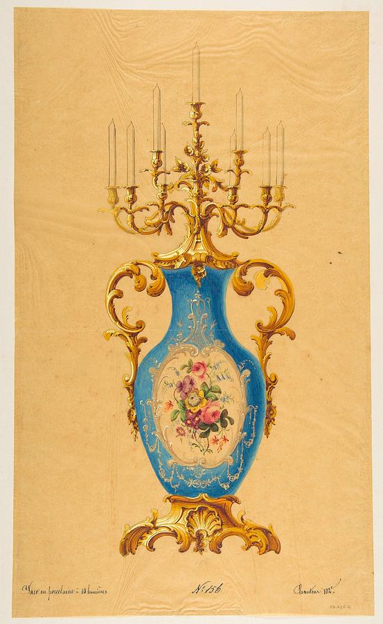 Space Painting - Design for a Porcelain Candelabra   Anonymous, French, 19th century by MotionAge Designs