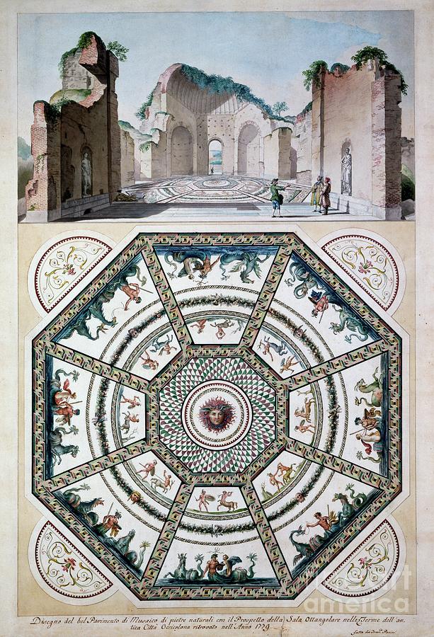 Design For An Octagonal Mosaic Floor, 1779 Painting by Italian School