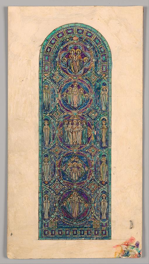 Design for  Angels of Praise  window   Louis Comfort Tiffany American, New York 1848-1933 New York Painting by MotionAge Designs