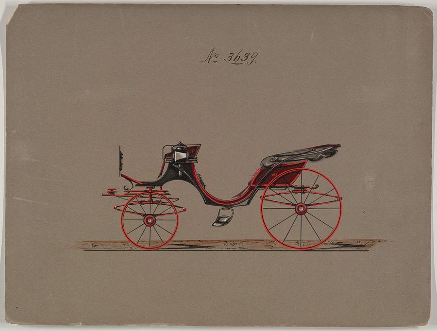 Design for Cabriolet or Victoria, no. 3568  1880 Painting by MotionAge Designs