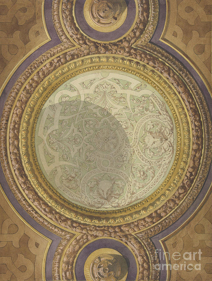 Design For Domed Ceiling For Mme Drawing by Heritage Images