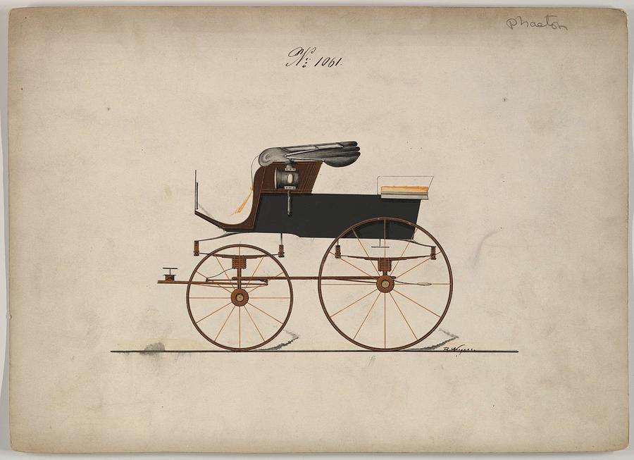 Design For Stanhope Phaeton, No. 1061 B. Weyers American, Active 1850-75 Painting
