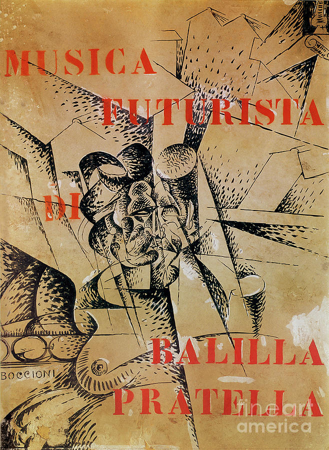 Umberto Boccioni Painting - Design For The Cover Of Musica Futurista By Francesco Balilla Pratella by Umberto Boccioni